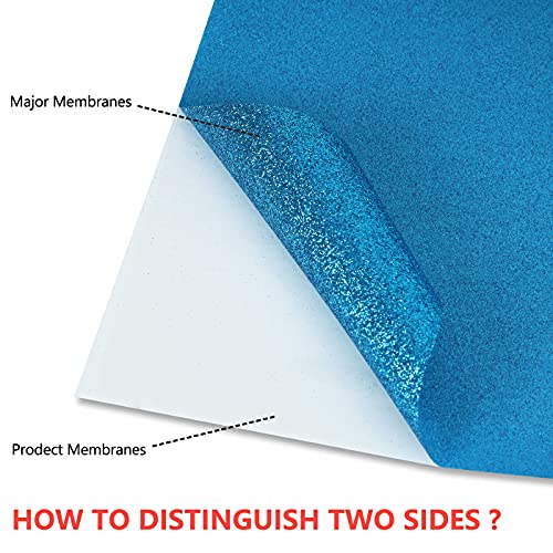Image of guangyintong Glitter Sky Blue Heat Transfer Vinyl HTV Rolls, 12 inch x 8ft Iron on Vinyl for T-Shirts, HTV Vinyl for All Cutter Machines Easy to Cut & Weed for Heat Vinyl Design