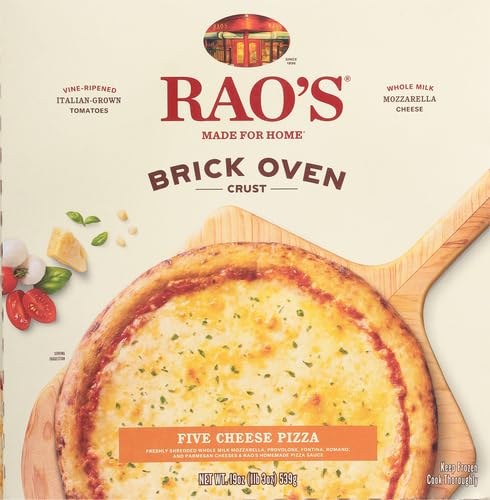 Miniatura 2 de Rao's Pizza congelada hecha para el hogar, cinco queso, corteza de horno de ladrillo, hecha con mozzarella, provolone, fontina, parmesano y romano