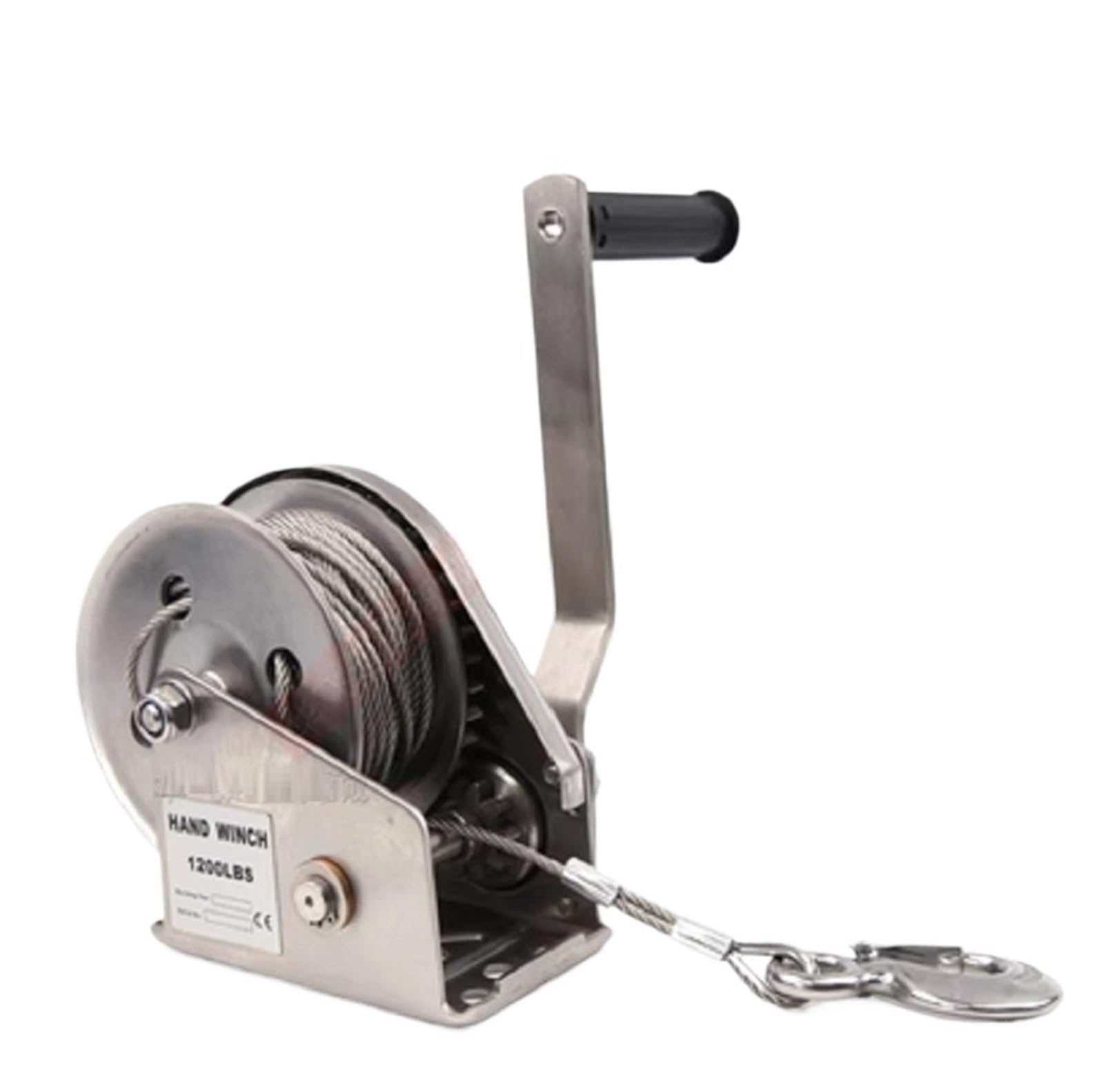 Argano manuale in acciaio inossidabile 304 da 800 libbre-1600 libbre X5M-25M con autobloccaggio, verricello for barche, camion, auto, trattore, paranco di sollevamento manuale(50020042 1600LBX10M)