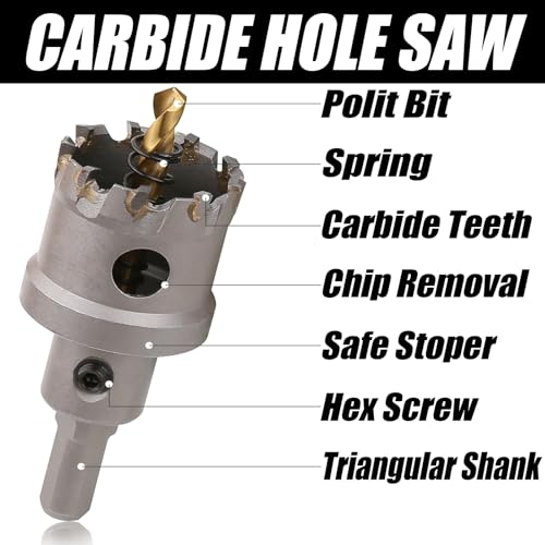 Vearter 15PCS Carbide Hole Saw Kit