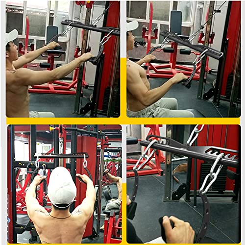 Image of Adjustable Lat Pull down Bar, Cable Machine Attachments for Gym, Home Gym Fitness T-bar Row Pulldown Attachments, Lat Pull Down Machine Wide Grip Neutral Grip Handle