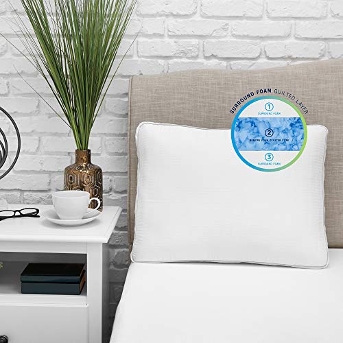 Sensorpedic Optiblend Triple Layer Memory Foam Bed Pillow, White (70301) #TOP26