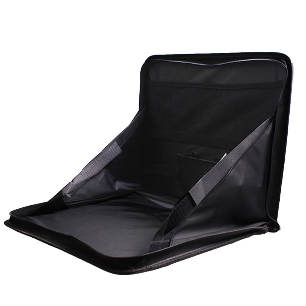 Table pliante noire pour siège de voiture en tissu Oxford avec rangement