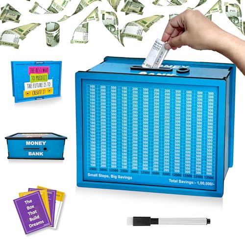 Image of Sketchfab Money Saving Box for Adult 100000, Wooden with Savings Tracker Bank Kids, Smart Piggy Bank, Box, Coin Box,Gullak Saver,Piggy Rs100000 Home Deal Gift Man, Women (The Best Way)