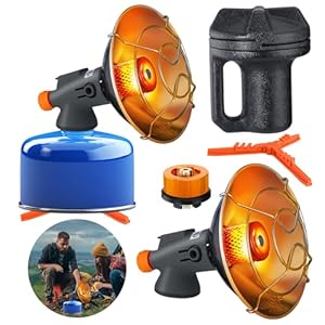 2 Sets Camping Gas Heater Rapid Heating Energy Heater Portable Tent Heater with Storage Box Conversion Head and Bracket for Outdoor Hiking Fishing Mini Space Heater Stove