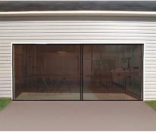 Double Garage Door Screen - 16ft. X 7ft. Magnetic Closure Weighted Bottom Keep