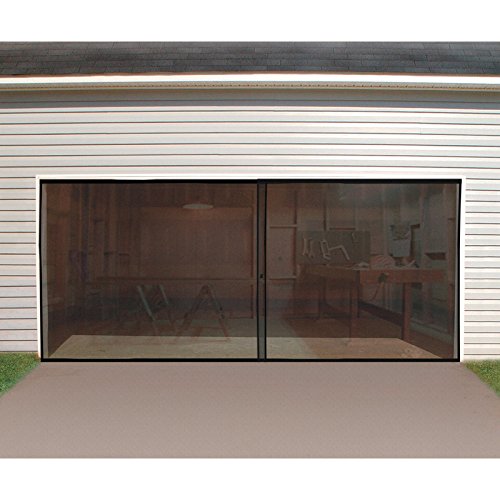 Double Garage Door Screen - 16ft. X 7ft. Magnetic Closure Weighted Bottom Keep