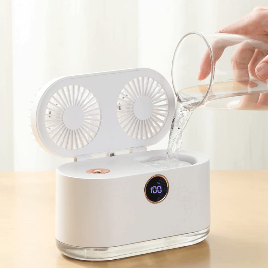 Difusor de Aceite Esencial de ultrasonido de 400 ml, humidificador y Ventilador de Niebla fría 2 en 1, Funcionamiento silencioso, luz Nocturna cálida para el Dormitorio del hogar