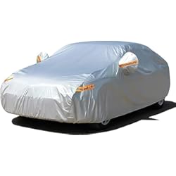 Cubre Auto Cubierta de Coche SUV Completa Universal Impermeable de 2 Capas para Todo Clima, Puerta con Cremallera, Protección contra el Viento y Granizo de Nieve UV, Fit Sedan-508cmx 178cmx 120cm