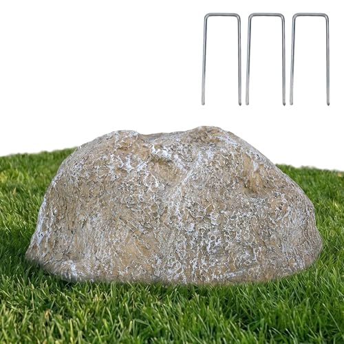 NUPICK Small Fake Rock Cover Gray Artificial Landscape Rocks for Sprinkler Valves 13x10x5 Lightweight & Durable Outdoor Decorative Stones for Garden Pipeline Patio Poolside & Porch