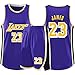 Produktbild RL Lakers 23# James Rundhals Sportweste Kurze Hose Basketball Jersey Zweiteiliges Set,Mann äRmellos T-Shirt,Kind Kurzarm,Frauen Sweatshirt(2XS-5X),Lila,M(145/160CM)