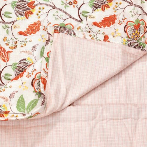 Image of Home Ecstasy 100% Cotton Mulmul Reversible Dohar for Double Bed 210 GSM (86 x 88 inches), Brown
