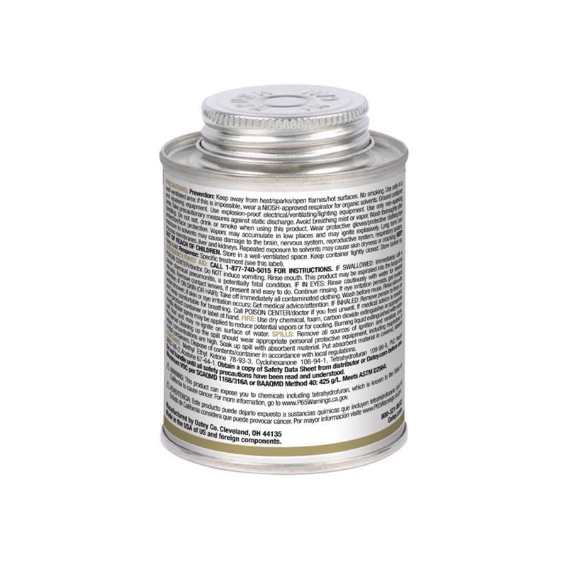 Oatey Clear Cement For PVC 8 oz