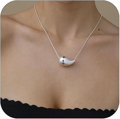 Teardrop Necklace Earrings Jewelry Set for Women, Dupes Drop Dainty 14k Gold Plated Water Hypoallergenic Pendant Necklace