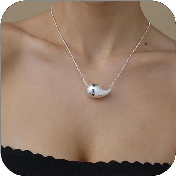 Teardrop Necklace Earrings Jewelry Set for Women, Dupes Drop Dainty 14k Gold Plated Water Hypoallergenic Pendant Necklace