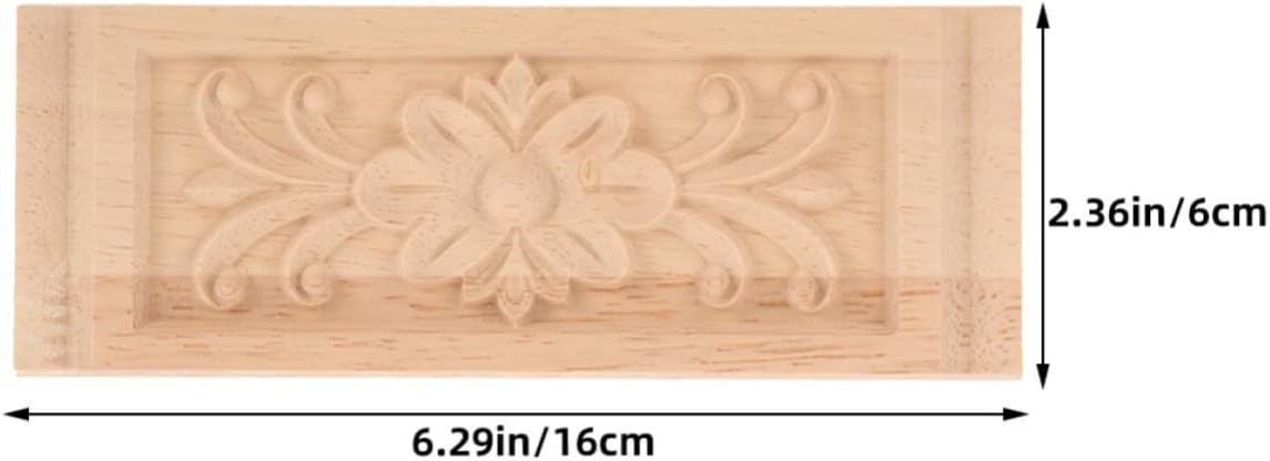 2pcs Wood Carved Furniture Appliques for Cabinet Door Decor