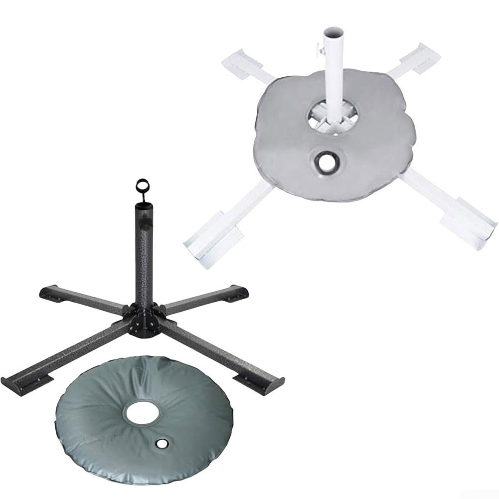 Base per ombrellone Pieghevole Regolabile 2-3.6cm con Sacca Base(Black)