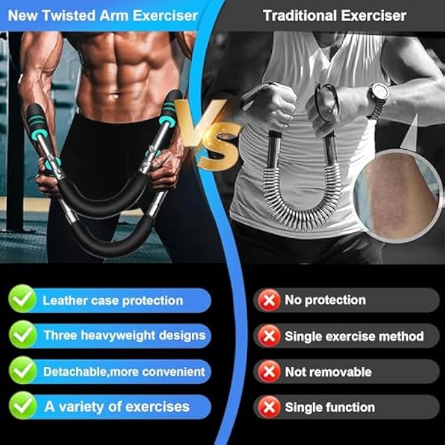 Twister Arm Trainer, Adjustable Power Twister Bar, Chest Shoulder Arm Muscle Training Equipment, Portable Spring Resistance, Detachable Design.