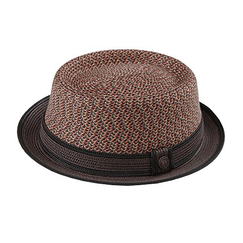 DASMARCA Mens Crushable & Packable Multi-Color Porkpie Summer Straw Hat - Bill Russett S