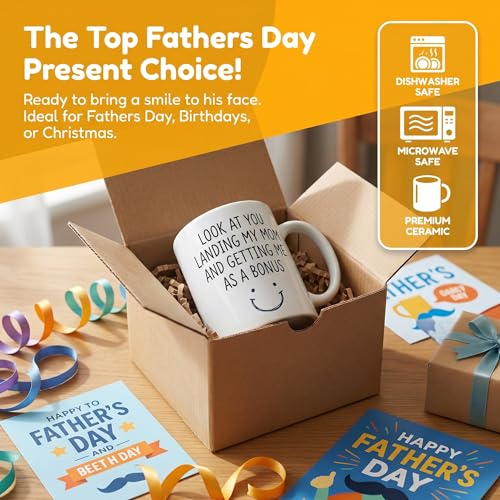 Mitibet Humorous Stepdad Mug - Ideal Father's Day Gift, Bonus Dad Coffee Cup, Perfect Present from Son or Daughter, 1 Ceramic Drinkware - Image 6