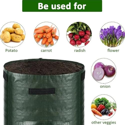 Bolsas de cultivo de tela PE maceta transpirable de 17.7x13.7" contenedor de jardín 6