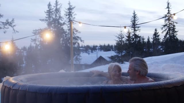 Bild 6 - BRAST Whirlpool aufblasbar MSpa Aurora mit LED-Beleuchtung für 6 Personen Ø204x70cm In- Outdoor Pool 138 Massagedüsen Energiespar-Timer Heizung Bubble Wellness Massage