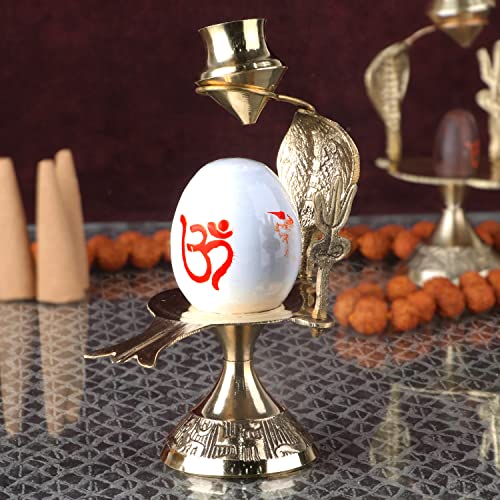 Estatua de Brass Lord Shiva Linga 5 Pulgadas Blanco miniatura 1