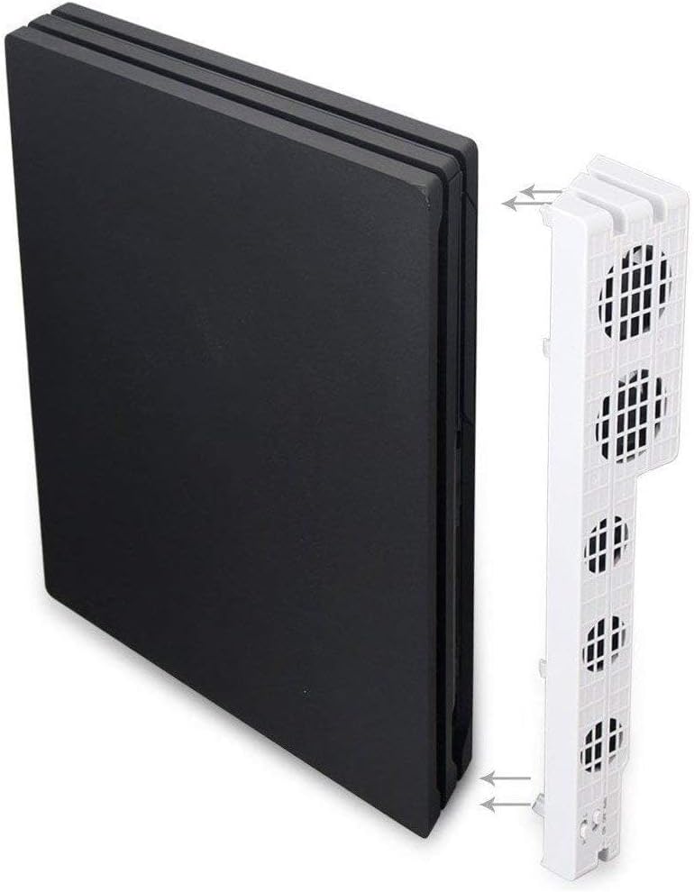 OSTENT 5-Fan Super Turbo Temperature Control Cooling Fan Cooler Heat Exhauster for Sony PS4 Pro Console Color White