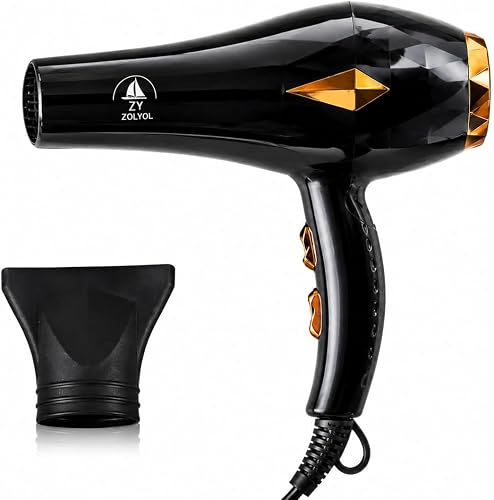 Professional 750W Hair Dryer with Concentrator Nozzle, 2 Heat & 2 Speed Settings, Fast Drying, Lightweight Salon Hair Dryer for Home & Travel