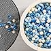 GOGOSO Ball Pit Balls Stars Moon Shapes Plastic Pitballs for Toddler Play Tent Baby Photo Props Kids Pool Water Toys Kiddie Pool Party Decor, Pearl Blue+Cream Blue+White,100PCS