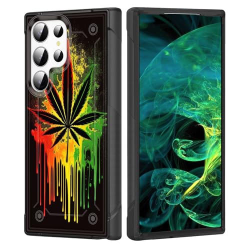 wiaekosef for Galaxy S25 Ultra Case,Heavy Duty Dual Layer Hard PC & Soft Silicone Rugged Bumper Shockproof Protective Case for Samsung Galaxy S25 Ultra 6.9'' 2025,Marijuana Leaf Weed