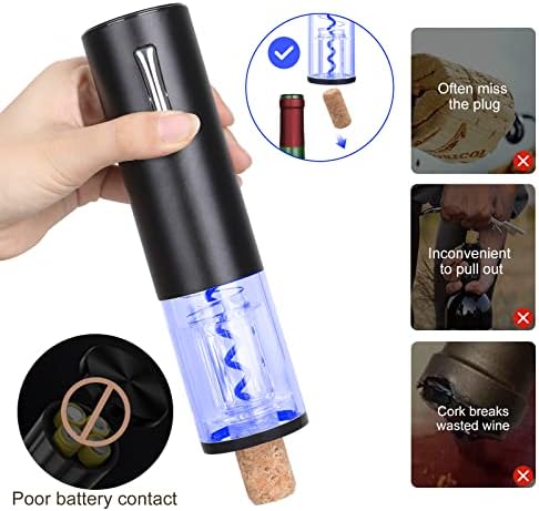 Anpro Electric Bottle Opener Set, Electric Bottle Opener with Charging Base, Aluminum Foil Knife, Vacuum Pump, Vacuum Wine Stopper and Wine Pourer, Excellent Gift for Wine Lovers