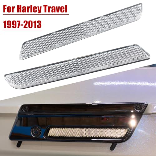 Reflector Blanco para Cierre de Alforja Dura, Cubierta para Cierre Compatible con Harley Touring y Softail (Road King, Street Glide, Electra Glide, Ultra-Classic, 1993-2013) miniatura 3