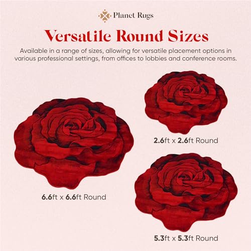 Tapete redondo en forma de flor 5ft color rojo miniatura 4