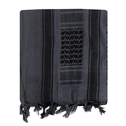 Maddog Sports Shemagh Tactical Desert Scarf - Grey / Black #TOP4