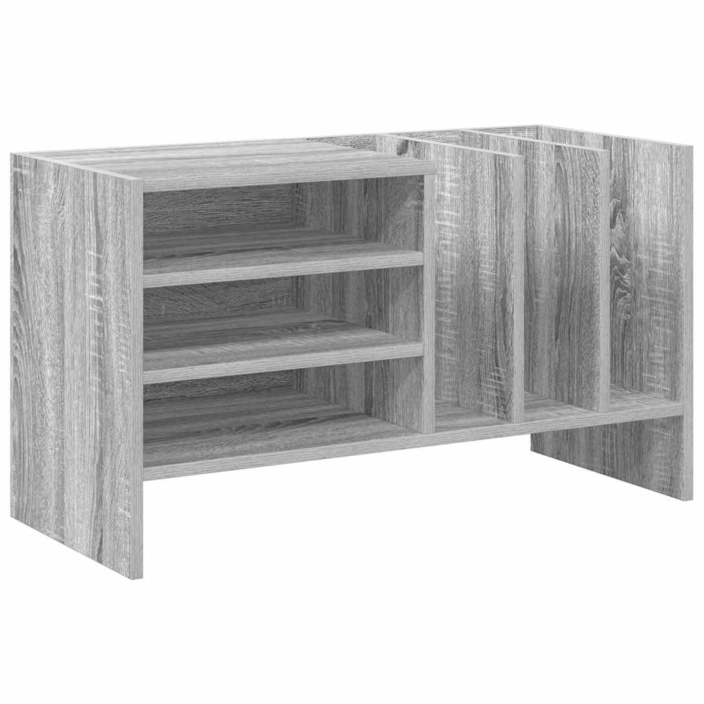 Armadio per dischi in vinile con 6 ripiani, scaffale per LP in legno, divisorio e portariviste per soggiorno, stabile, grigio sonoma, 78,5 x 35 x 45 cm