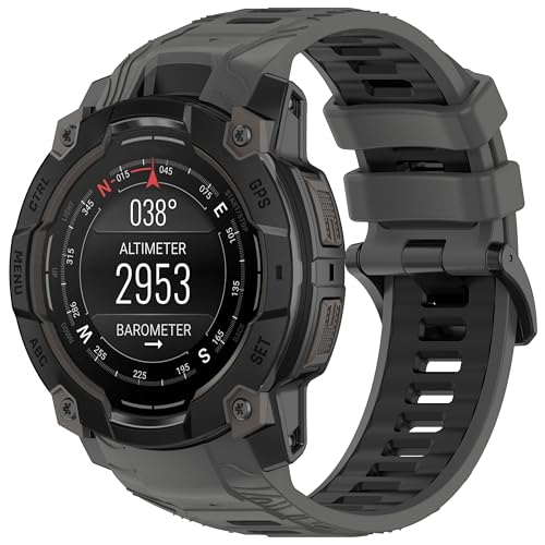 Gheper バイカラー スポーツバンド compatible with Garmin Instinct 3 45mm/50mm SOLAR/AMOLED 対応 ソフトシリコン 調節可能 ウォッチバンド 交換用ストラップ ブレスレット リストバンド