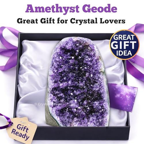 Image of Amethyst Crystal Stone Certified Cluster, 1 to 1.5 KG | Raw Amethyst Stone Original Certified for Energy Cleansing, Meditation, Chakra Balancing, Healing and Decoration Gift