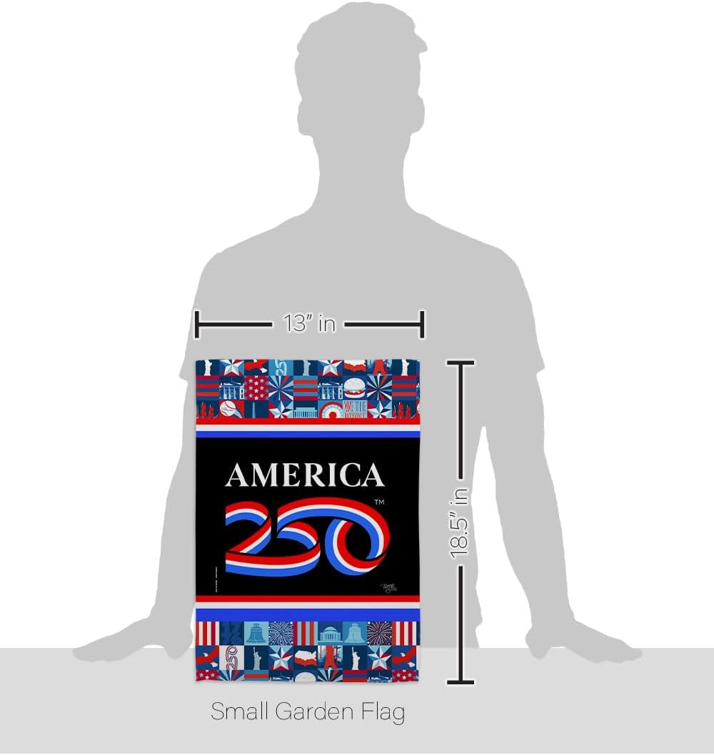 America 250 Flag Birthday Independence Day Wall Holder Set Tapestry Official Licensed Merchandise Canvas Prints Yard Sign Textile Woven Fabric Poster USA 250th Anniversary Decoration Gift