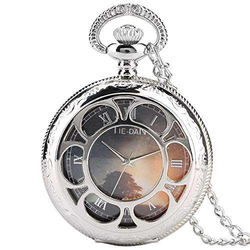 FEELHH Reloj De Bolsillo De Cadena Vintage Cover