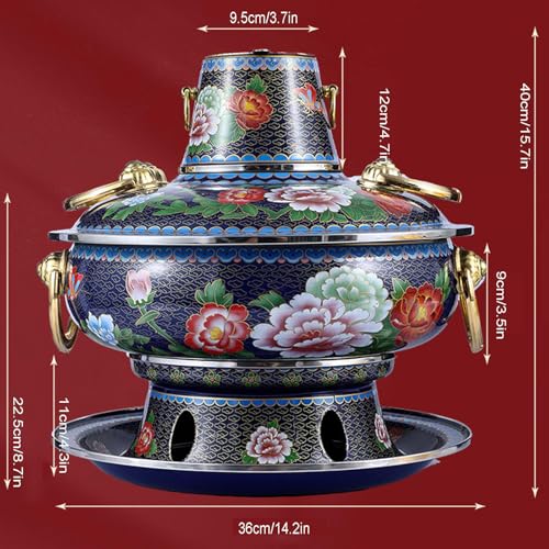 Olla caliente tradicional china de cobre 34 cm miniatura 2