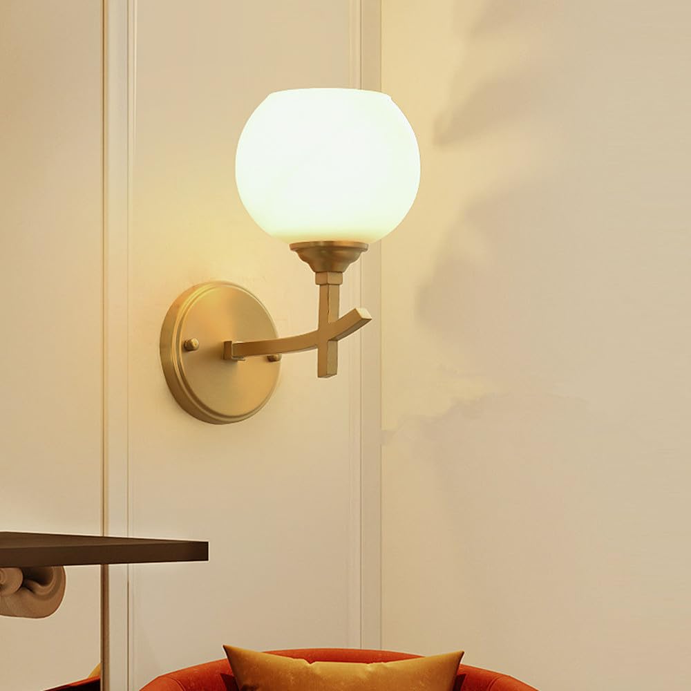 KBUUKYYXouy Brass Wall Lamp - Modern Art Light Fixture for Living Room, Bedroom, Study, Aisle, and Corridor(N 1 Light)