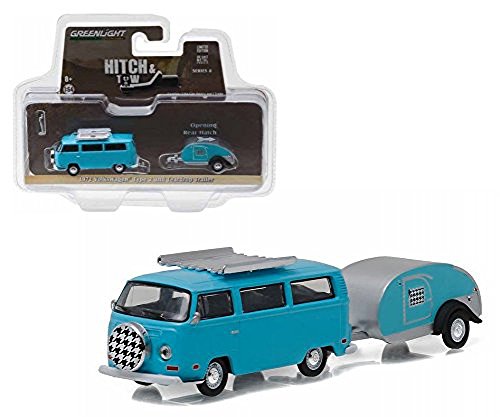 Greenlight 1: 64 Hitch & Tow Series 8 - 1972 Volkswagen Type 2 & Teardrop Trailer Diecast Vehicle