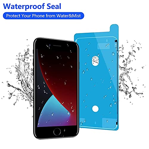 For Iphone 7 Plus Screen Replacement Black,Mobkitfp 5.5" Full Assembly Lcd Display Digitizer With Front Camera+Earpiece+Sensors+Waterproof Seal+Repair Tools+Tempered Film For A1784,A1785,A1661 (Black) #TOP6