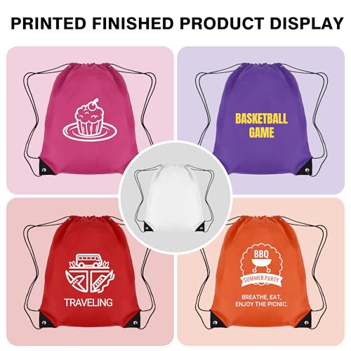 Image of Custom Drawstring Bags 100 /200 Pcs Personalized Bulk with Logo Text, Customizable Drawstring Backpack Draw String Back Bag for Gift Gym, Sports, Travel, Events Activities, Promotional Items