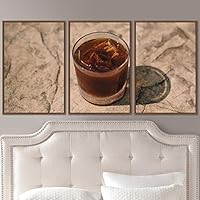 3 Piece Framed Canvas Wall Art Coffee Canvas Prints Home Artwork Decoration for Living Room,Bedroom - 16