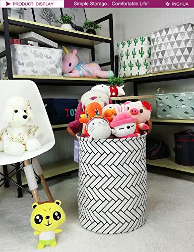 Image of Weave Laundry Hamper Large Canvas Fabric Storage Basket | Organizer Bin Dirty Clothes Collapsible Waterproof for College Dorms, Boys and Girls Bedroom,Bathroom