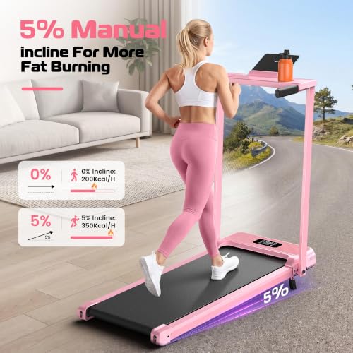 Image of ANCHEER Walking Vibration Pad with Incline-Foldable Treadmill for Home