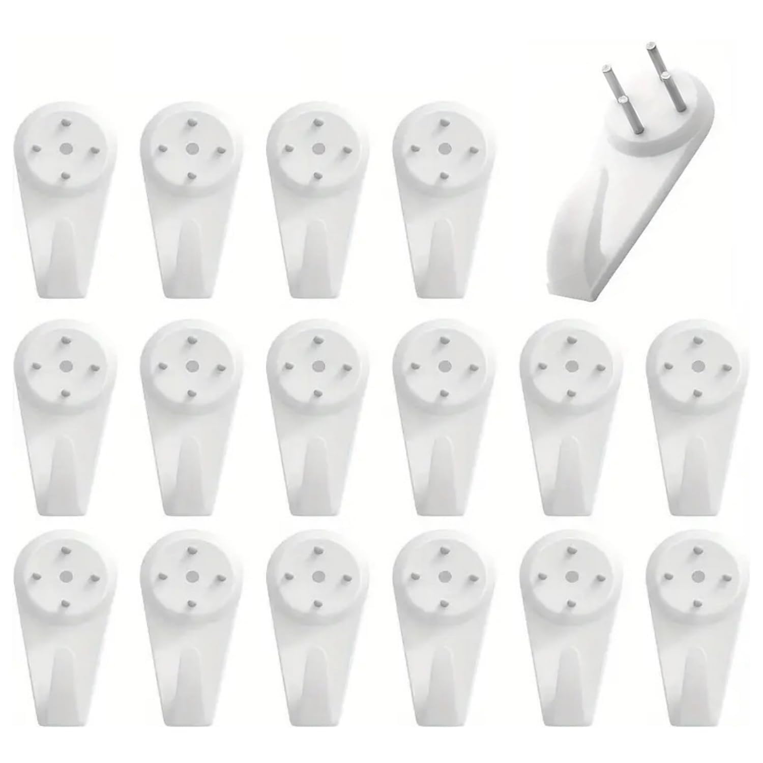 YEDJFFIYO 20 Pcs Picture Hooks for Hard Wall, Non-Trace Picture Hanging Kit for Picture Frame Fixing, Picture Hanger Hook for Plasterboard Walls Drywall Concrete Wall