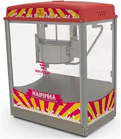 Braesi, B5802, Pipoqueira Eletrica Máquina de Fazer Pipoca Doce Industrial 127 Volts, cor Inox, Aço